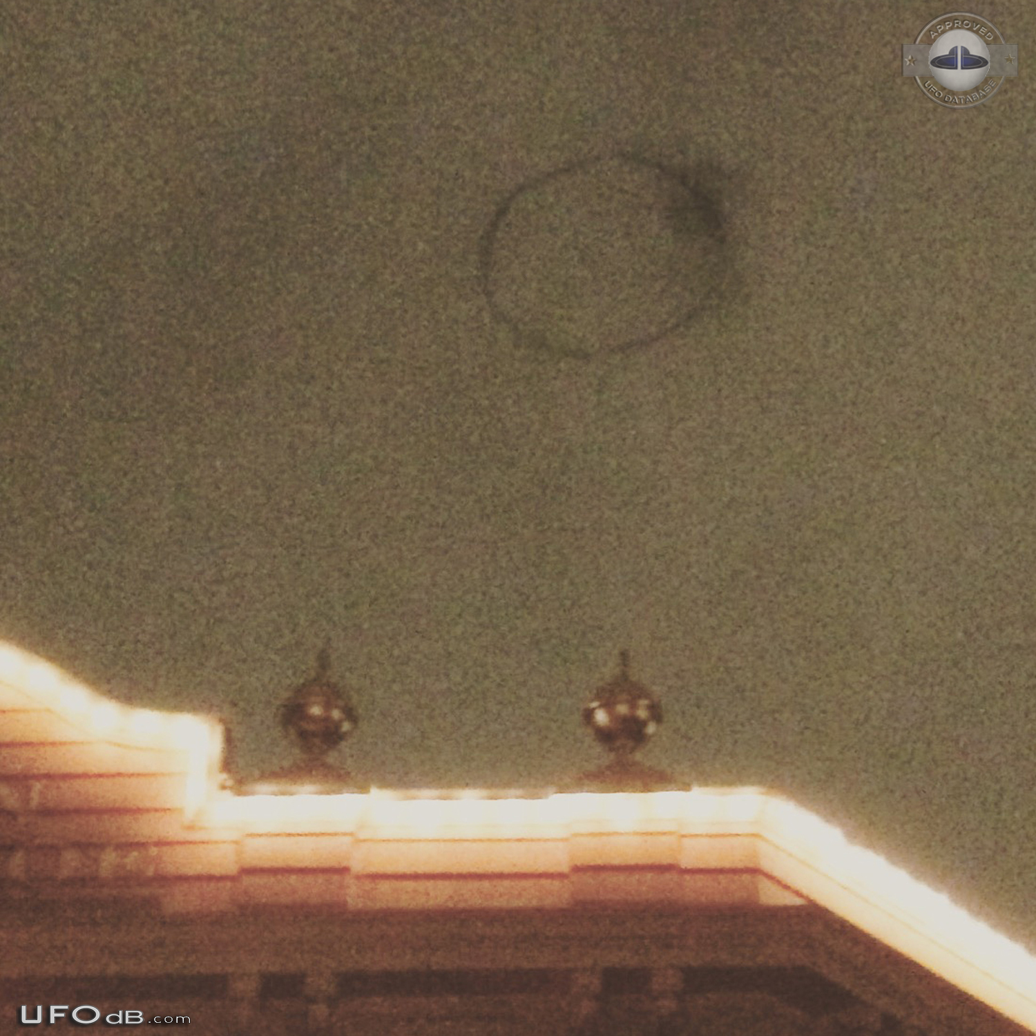 Mysterious black ring UFO in the sky above Anaheim CA USA 2015 UFO Picture #704-6