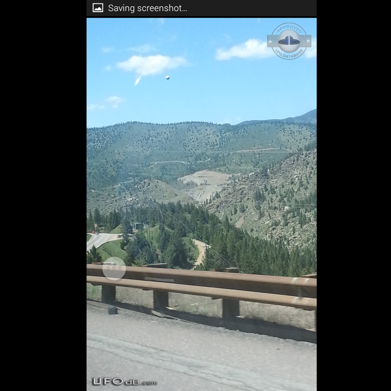 Picture of vacationing in Denver Colorado get UFO sphere in the Sky -  UFO Picture #720-1