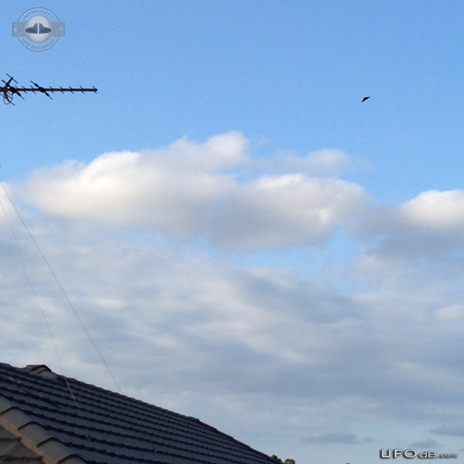 Triangular object hovering in Sky and did not move while observed - Au UFO Picture #736-3