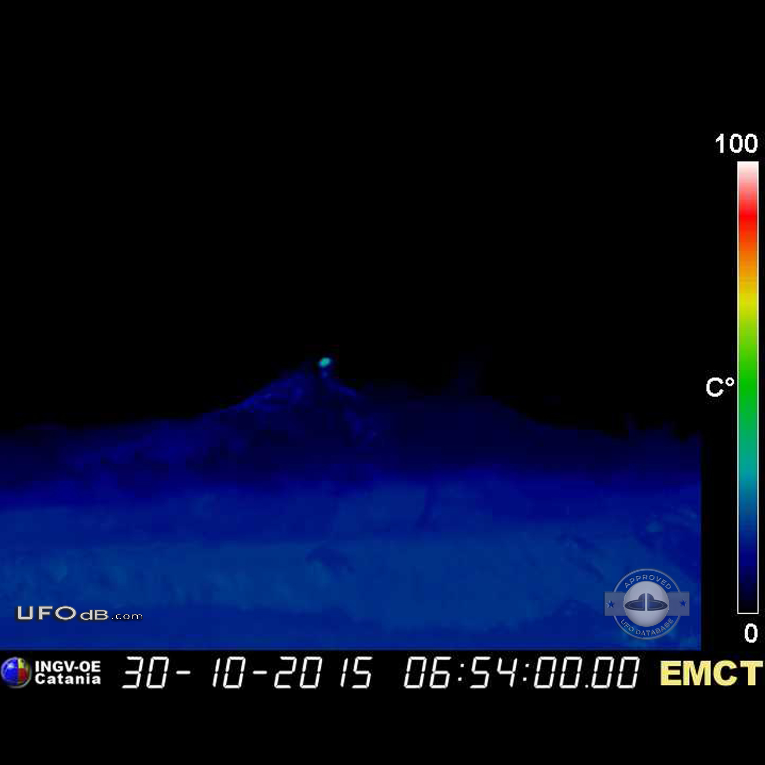 UFO seen over peak of Etna volcano in Sicily for some 15 minutes Catan UFO Picture #750-3