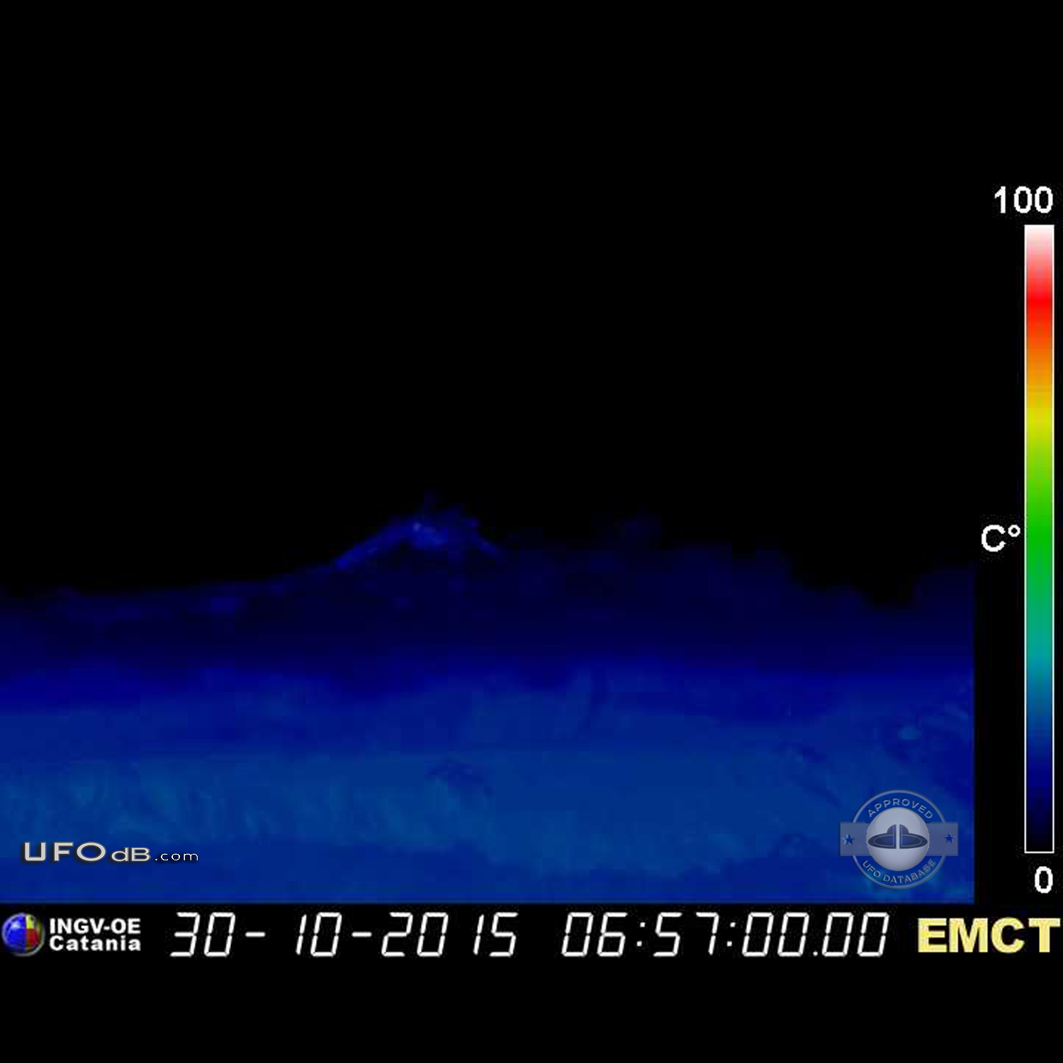 UFO seen over peak of Etna volcano in Sicily for some 15 minutes Catan UFO Picture #750-4