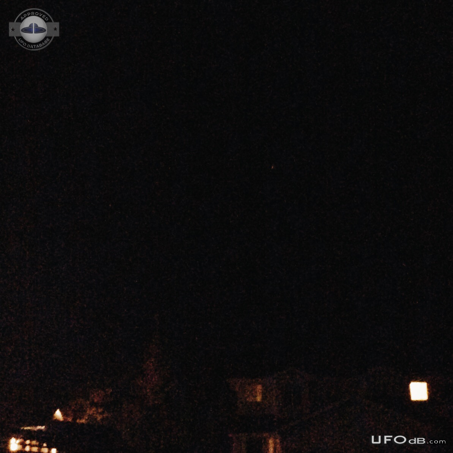 Saw a bright glowing orange UFO hover and move oddly in the night sky  UFO Picture #756-1