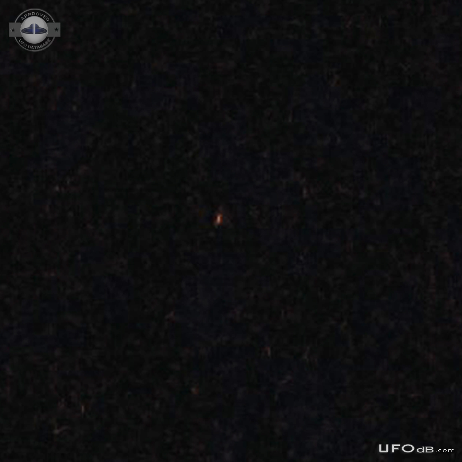 Saw a bright glowing orange UFO hover and move oddly in the night sky  UFO Picture #756-3