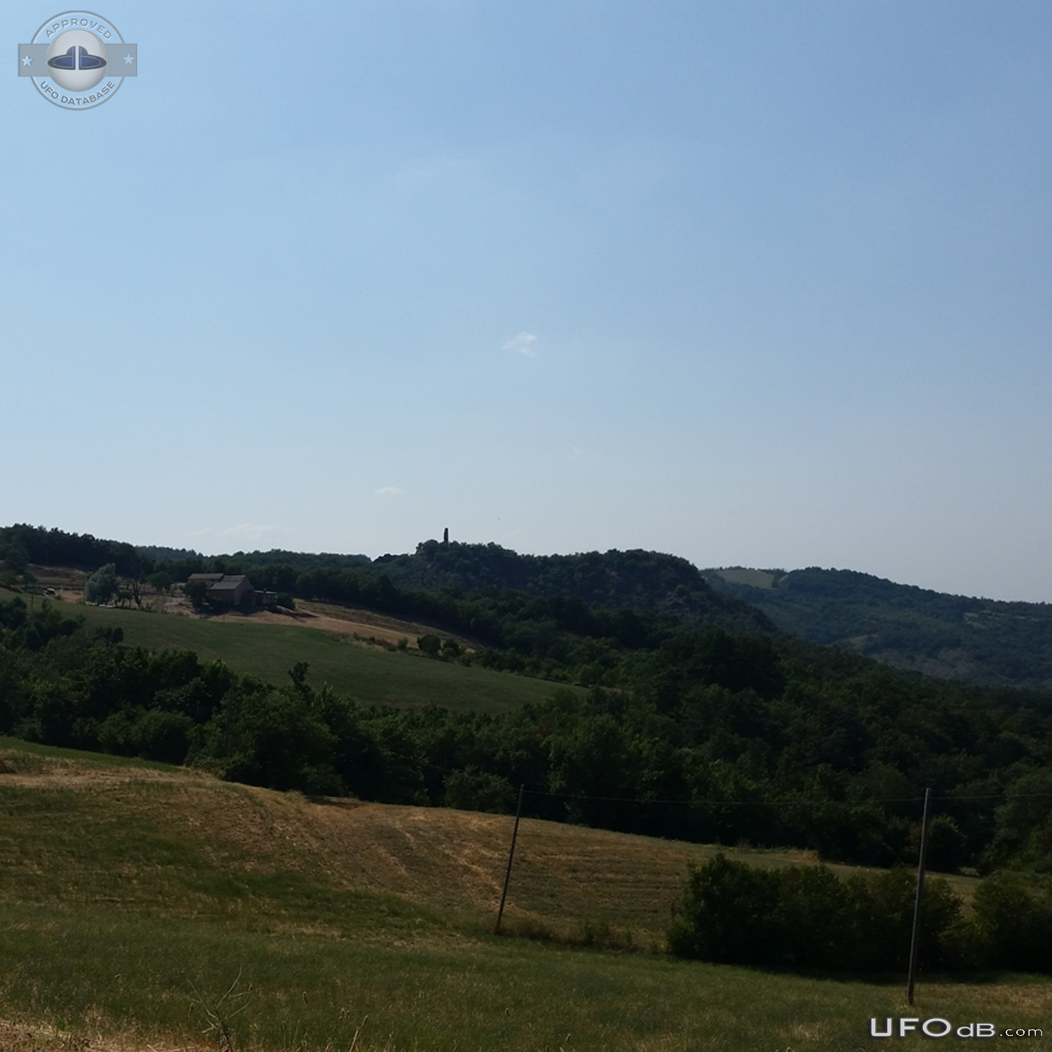 Black spherical UFO  near Tower Pellegrino Parmense Emilia-Romagna Ita UFO Picture #761-2