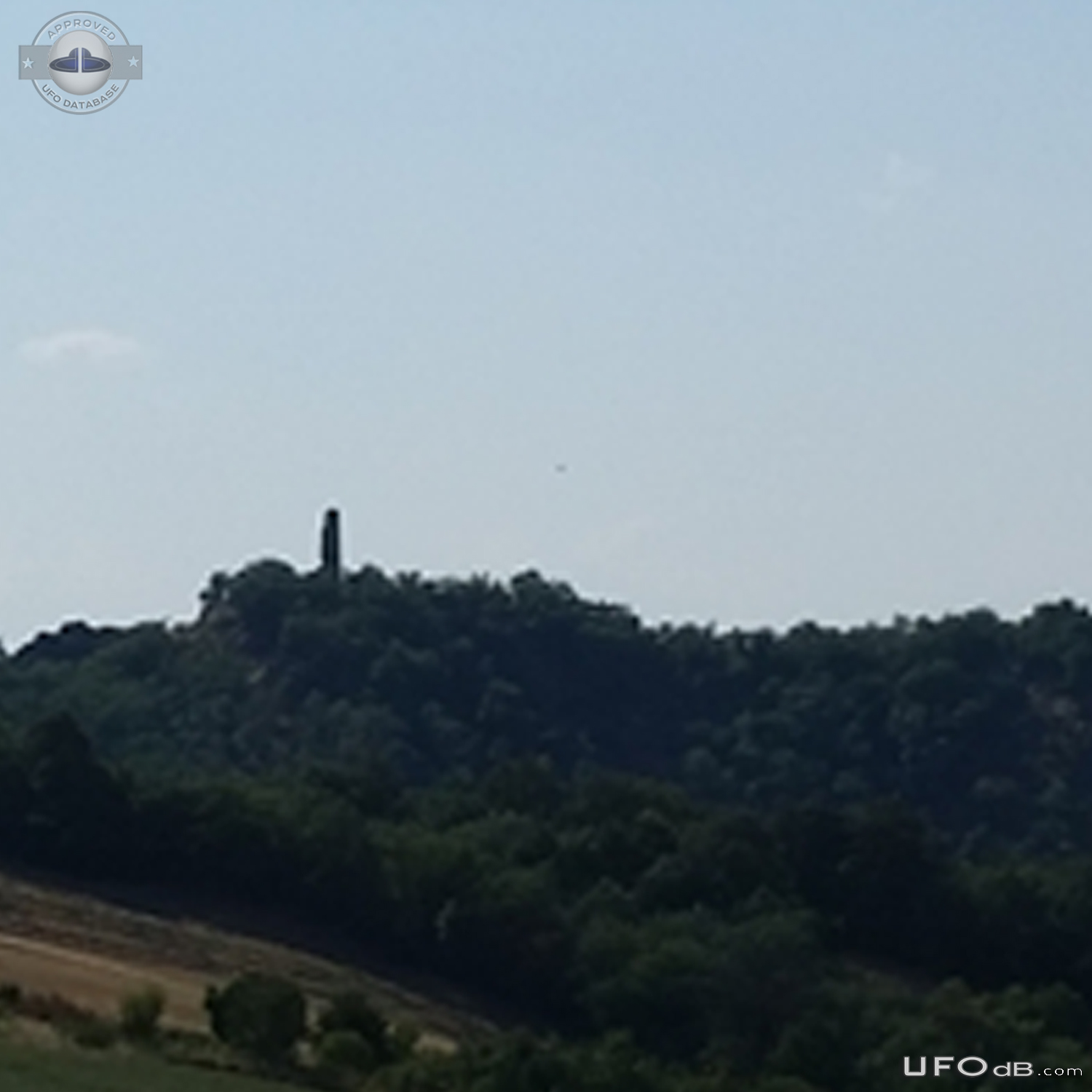 Black spherical UFO  near Tower Pellegrino Parmense Emilia-Romagna Ita UFO Picture #761-4