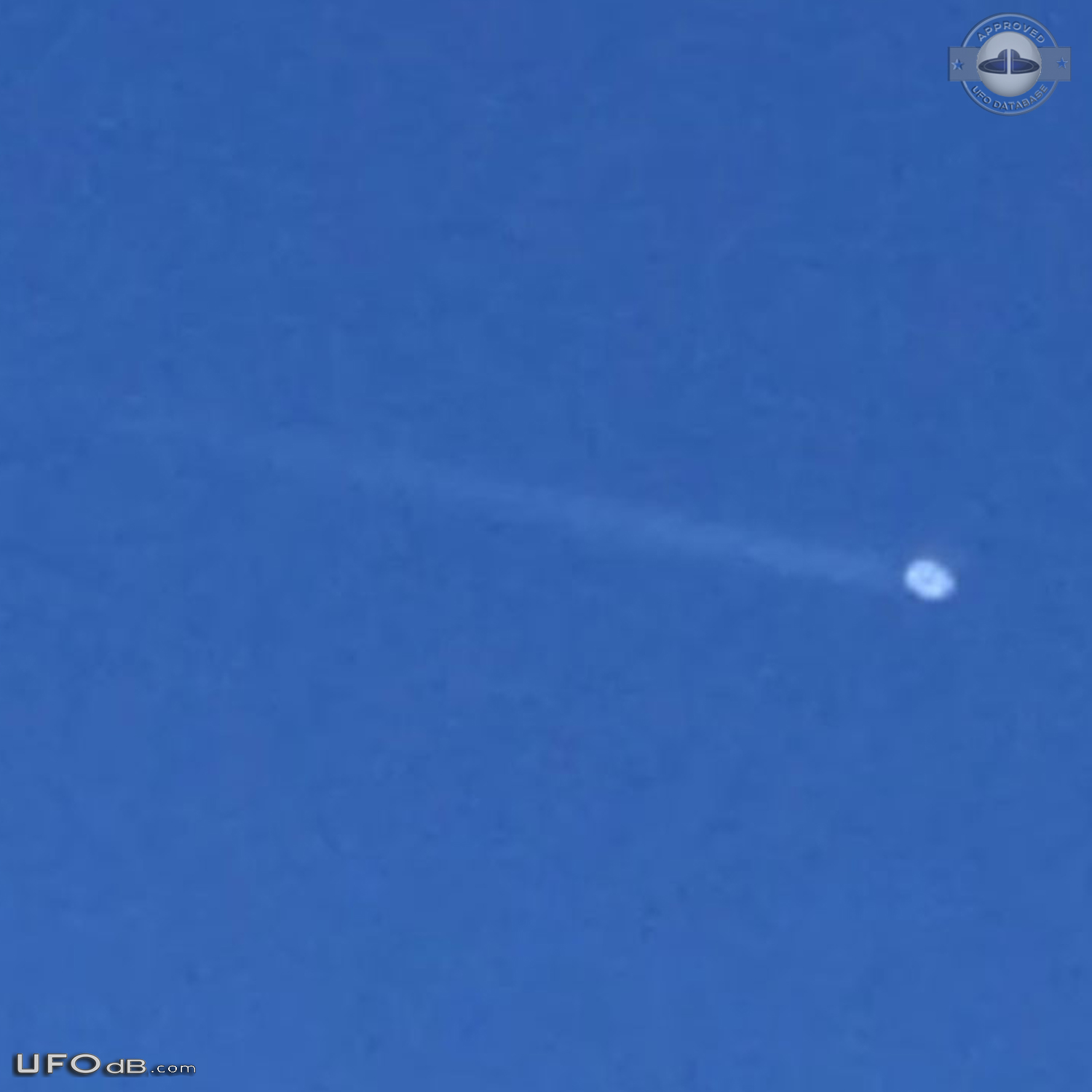 Two separate UFOs. zigzagging then taking off in opposite directions T UFO Picture #779-2