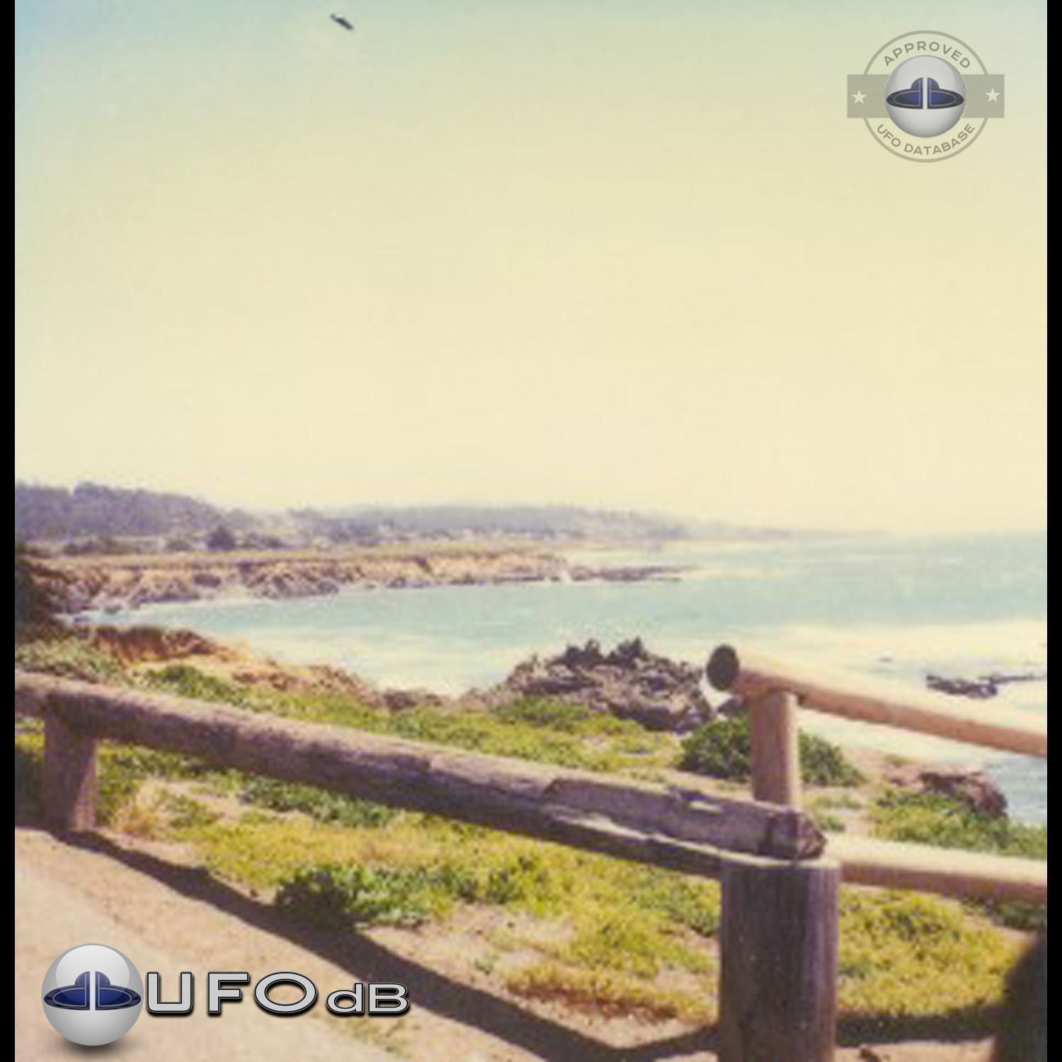 UFO Picture showing a ufo over the shore line | Cambria California UFO Picture #96-1