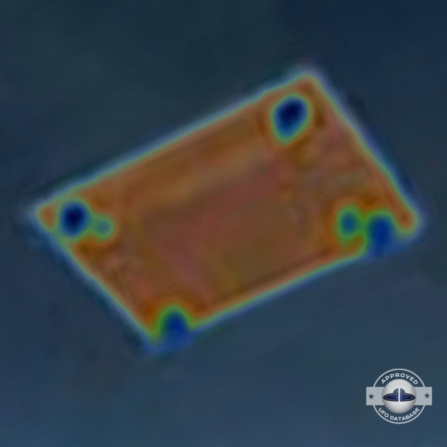 Incredible UFO picture showing a square shaped UFO Kanarraville USA UFO Picture #98-7