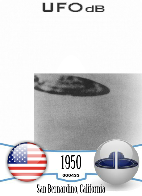1950 Saucer UFO San Bernardino California USA caught on picture UFO CARD Number 433