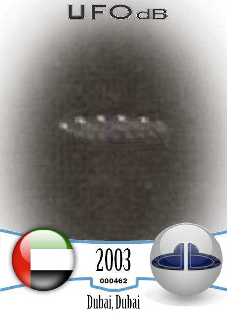 2003 UFO sighting from Dubai caught on picture by a programmer UFO CARD Number 462