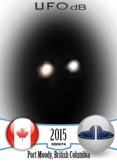 3 bright lights UFOs not too far up in the sky sitting still - Canada UFO CARD Number 674
