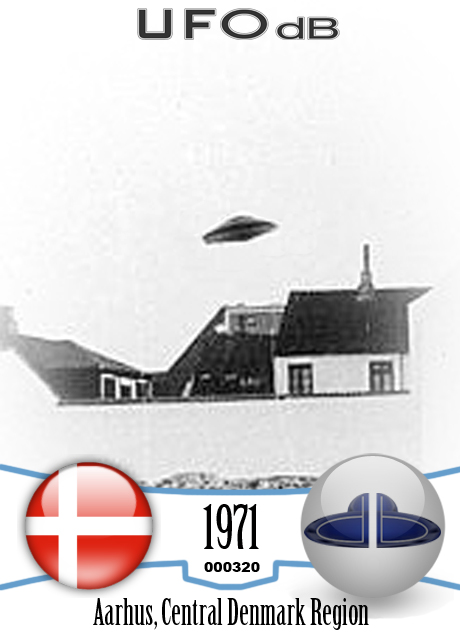Aarhus Denmark - Rare Classic Saucer Shape UFO picture | November 1971 UFO CARD Number 320