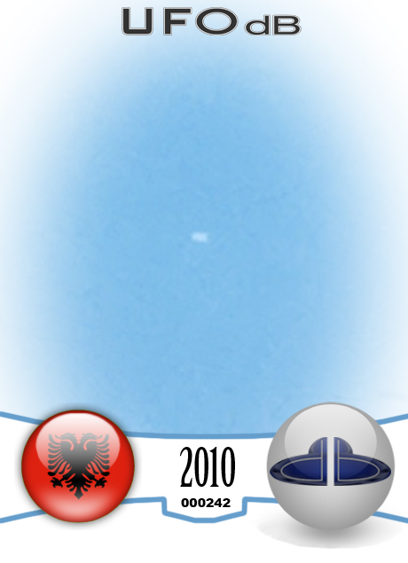 Rare Event | A UFO Picture taken in Albania | September 5 2010 UFO CARD Number 242
