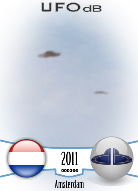 Amsterdam weed grower see three saucer UFOs passing in the sky UFO CARD Number 366