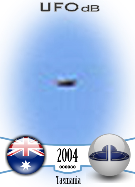 UFO picture taken in Tasmania on A10 highway going from south to north UFO CARD Number 80