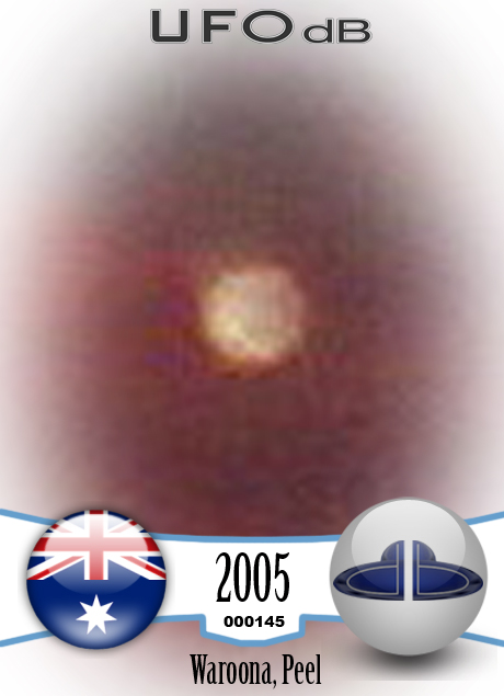 UFO picture shot on dusk at Waroona in the Peel region of Australia UFO CARD Number 145