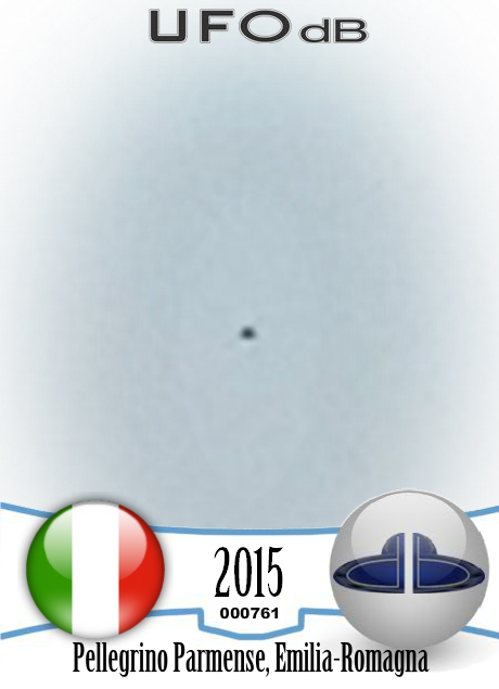 Black spherical UFO  near Tower Pellegrino Parmense Emilia-Romagna Ita UFO CARD Number 761