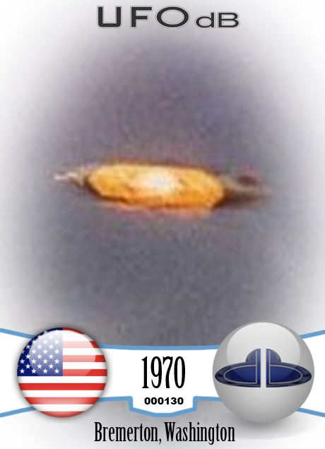 UFO picture - We can see at the center of the UFO an orange light UFO CARD Number 130