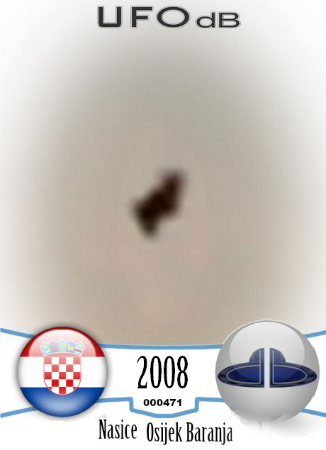Bright metallic UFO caught on picture over Nasice, Croatia in May 2008 UFO CARD Number 471
