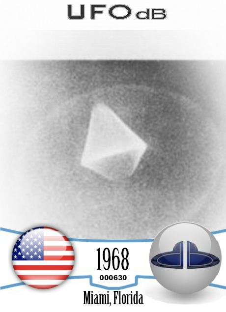 CIA Declassified UFO picture of 1968 in Maimi, Florida USA UFO CARD Number 630