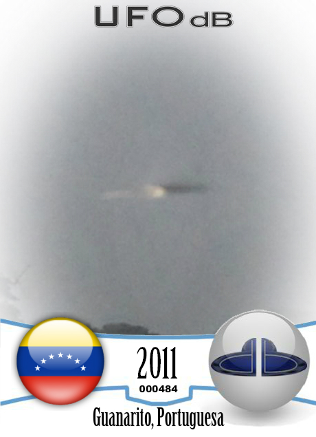 Cattle farm picture reveals passing saucer UFO in Portugesa, Venezuela UFO CARD Number 484