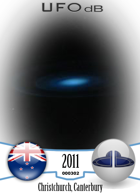 Christchurch New Zealand | Blue Glowing UFO on Picture | March 29 2011 UFO CARD Number 302