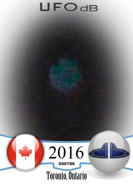 Circular nearly transparent white cloaking UFO Toronto Ontario Canada  UFO CARD Number 786