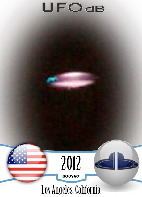 Clear Picture of UFO taken in the night Los Angeles, California | 2012 UFO CARD Number 397