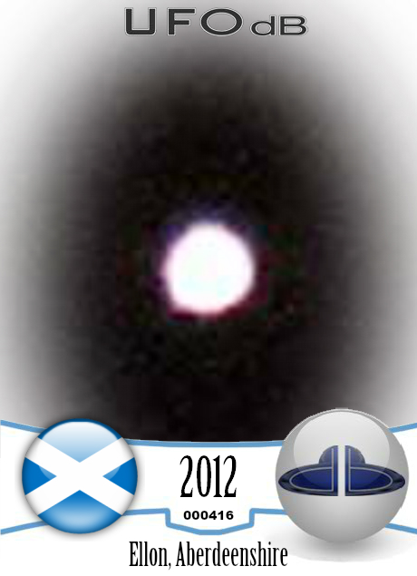 Clear White Orb UFO picture - Ellon Aberdeenshire Scotland UK - 2012 UFO CARD Number 416