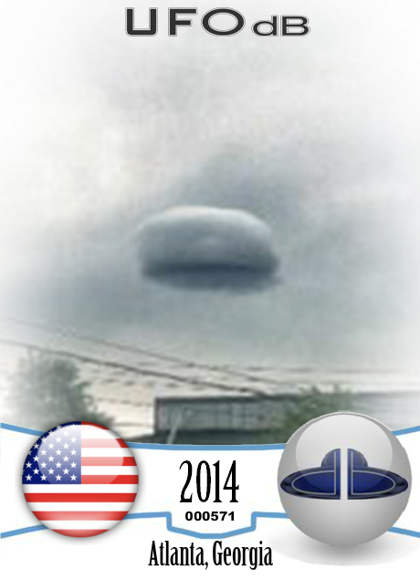 Cloud UFO over Atlanta reported to MUFON by 3 different witnesses 2014 UFO CARD Number 571