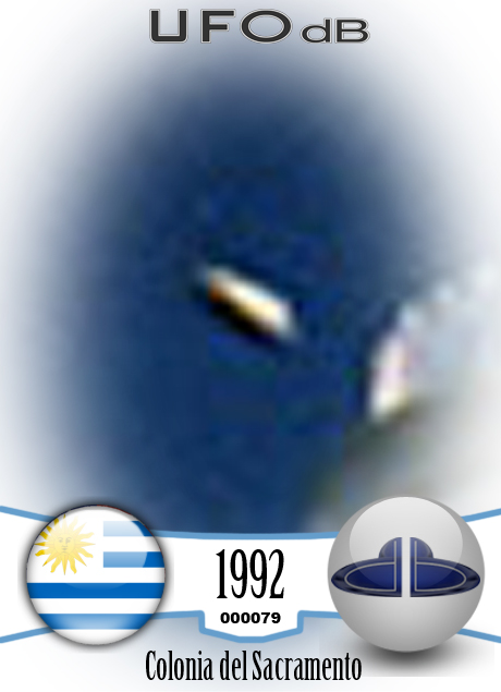 The first ufo can be seen clearly as it passed near old lighthouse UFO CARD Number 79