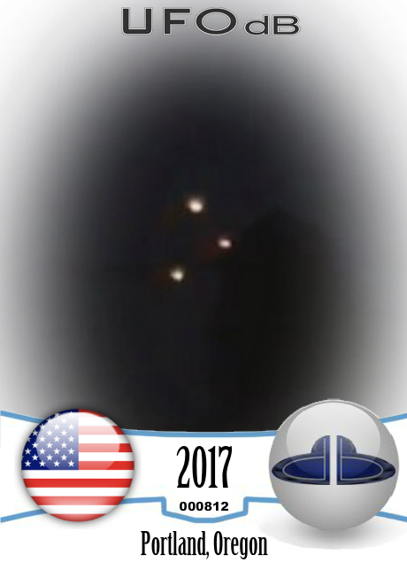 Couple Photographs 3 moving bright UFOs over Portland, Oregon 2017 UFO CARD Number 812