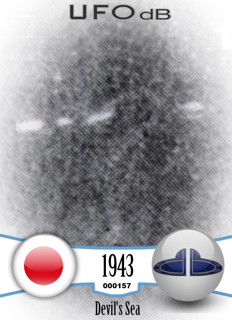 Several UFOs near Japanese Kawasaki fighters over the Devil's sea UFO CARD Number 157