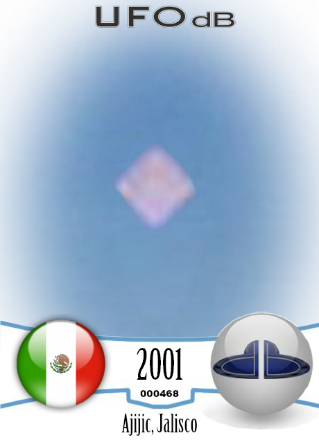 Diamond Shaped UFO over lake Chapala near Ajijic, Jalisco, Mexico 2001 UFO CARD Number 468
