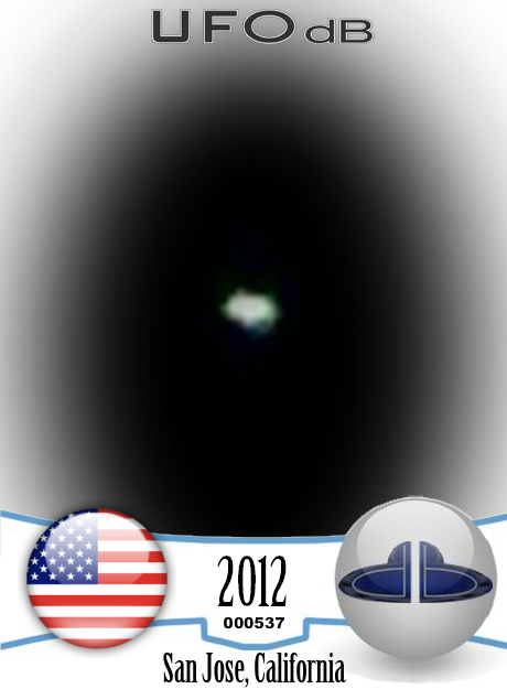 Extremely bright and beautiful UFOs seen in San Jose, California 2012 UFO CARD Number 537