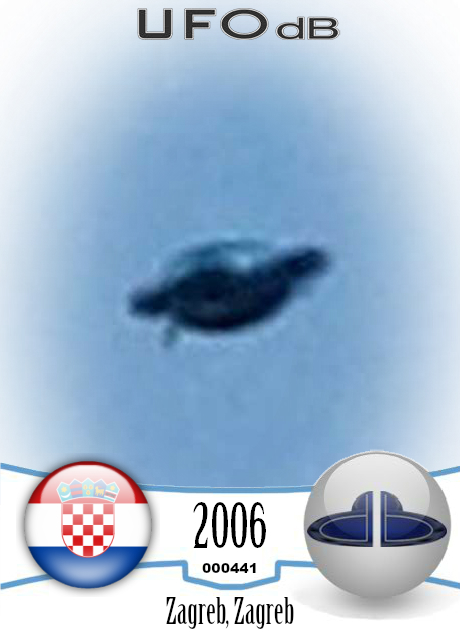Father and Son in Zagreb, Croatia sees UFO and get picture - 2006 UFO CARD Number 441