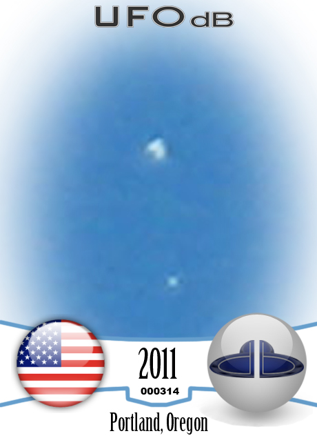 Five Apparent UFOs in the sky of Portland | Oregon, USA | May 1 2011 UFO CARD Number 314