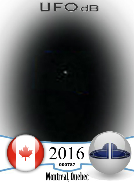 Flashing Star Like UFO seen over Montreal Quebec Canada 2016 UFO CARD Number 787
