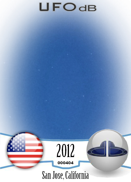 Fleet of UFOs in the blue sky - photo - San Jose, California - 2012 UFO CARD Number 404