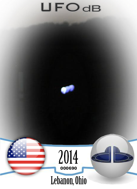 Floating blinking light UFO in the corn field - Lebanon Ohio USA 2014 UFO CARD Number 690