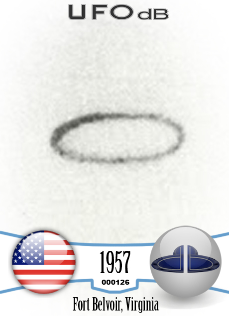 Fort Belvoir, US Army Facility UFO Picture | Virginia September 1957 UFO CARD Number 126