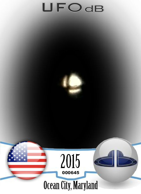 Glowing UFO initially mistaken for the moon over Maryland USA 2015 UFO CARD Number 645