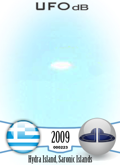 Greek Island Hydra visited by three UFOs Saronic Islands, Greece 2009 UFO CARD Number 223