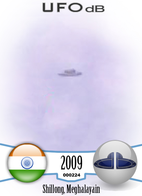 Hat Shaped UFO captured on picture in Shillong | India | August 2009 UFO CARD Number 224