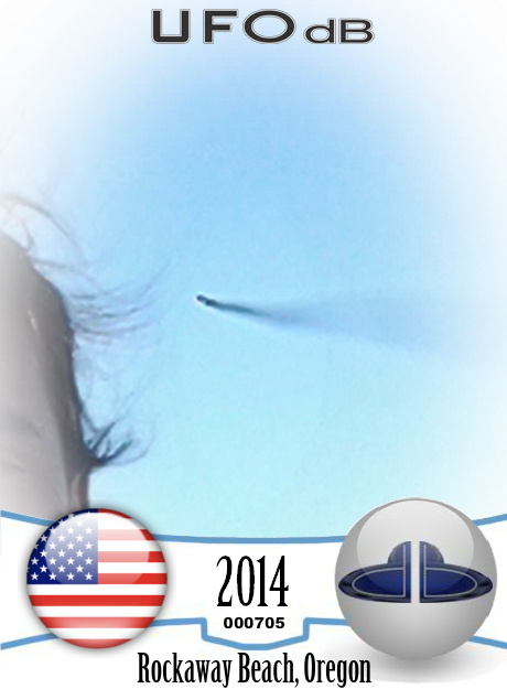 High Altitude Picture capture strange rocket UFO in Oregon USA 2014 UFO CARD Number 705