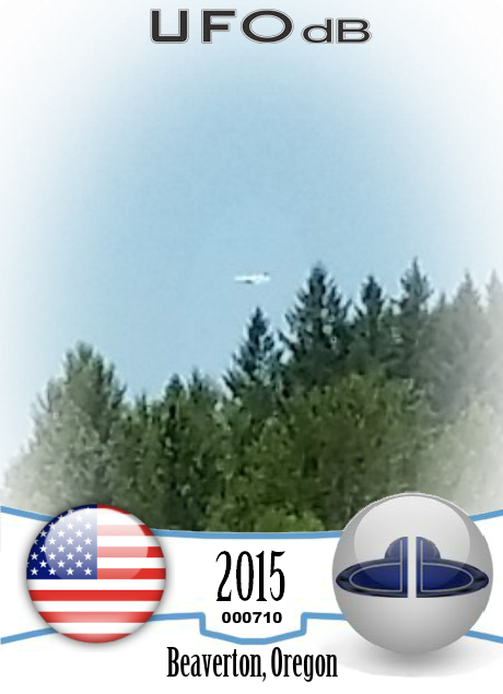 I was driving home from work and saw an object hovering over the trees UFO CARD Number 710