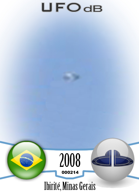 Fast Saucer UFO over houses of Ibirite, Minas Gerais, Brazil | 2008 UFO CARD Number 214