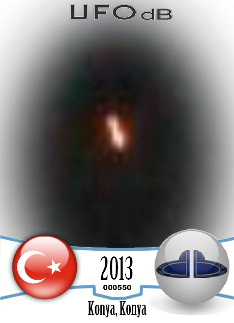 Illuminated circle UFO caught on picture over Konya Turkey - 2013 UFO CARD Number 550