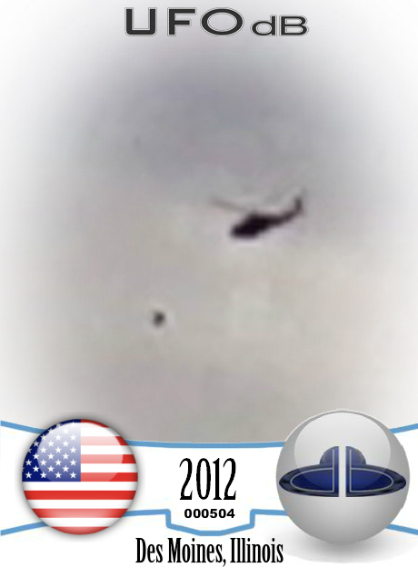 Incredible UFO sighting | 2 helicopters chasing saucer - Illinois 2012 UFO CARD Number 504