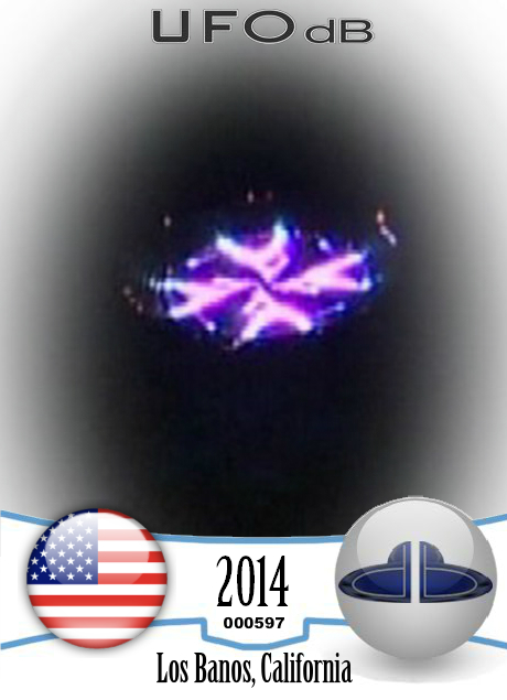It was a big flying object UFO with purple or teal light - Los Banos UFO CARD Number 597